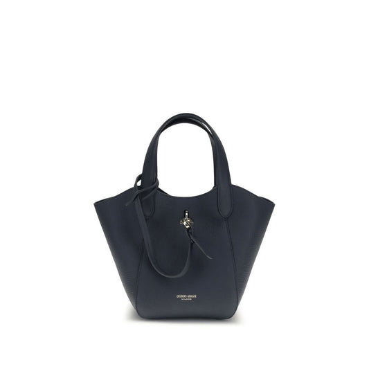 Giorgio Armani Blue Calf Leather Bos Taurus Handbag